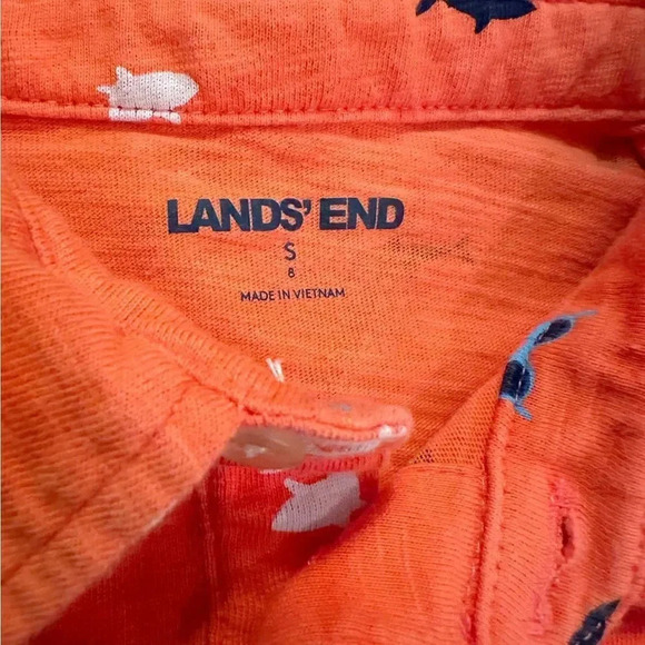 Lands’ End | Orange Cotton Polo (8) 🦈 🕶️ - Picture 4 of 4